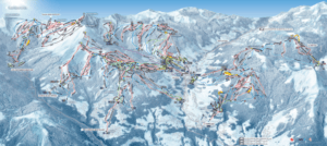 skimap of Megeve French Alps Mont Blanc